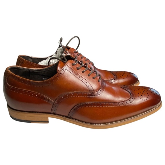 Stacey Adams Classic Brown Leather Oxford Brogues, 8.5 - Picture 4 of 13